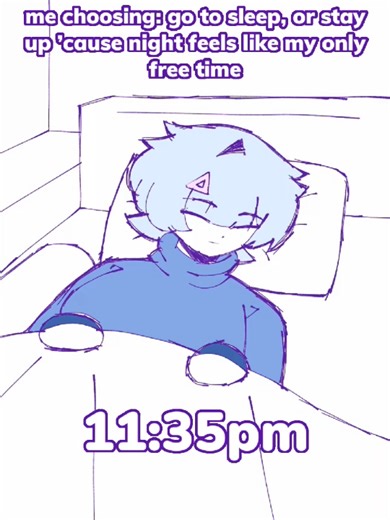 Choosing Sleep Over Staying Up: A Relatable Animation