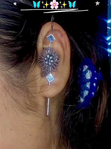 Safety pins ear cuff #art #creation #handmade #trend #foryou