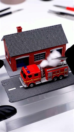 Building the Ultimate Epoxy Fire Station 🔥🛠️ #miniature #crafts