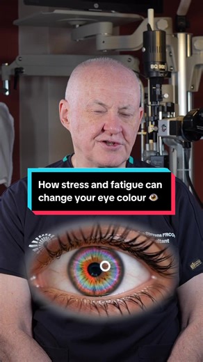 Ever noticed your eyes looking lighter, darker, or dull when you’re stressed or exhausted? 👀 Stress, fatigue, lighting, and pupil changes can subtly affect how your eye colour appears. Here’s the science behind it. #EyeDoctor #EyeHealth #EyeFacts #DidYouKnow #VisionCare