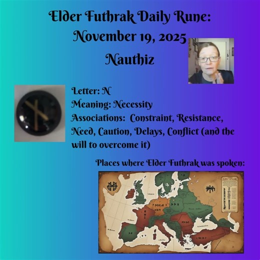 Elder Futhrak Daily Rune November 19, 2025 #runes