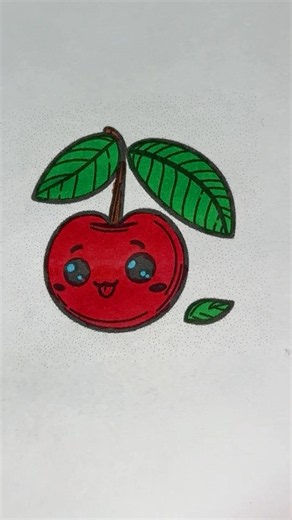 🍒✨ Cute cherry coming to life! #kawaiiart #cuteart #unicorn