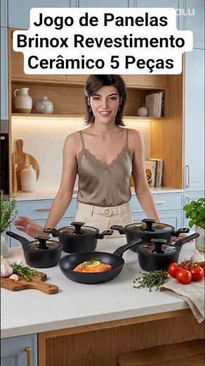 Brinox 5-Piece Ceramic Nonstick Cookware Set Black #shorts