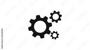 Rotating cog icon. Rotating Gear Animated icon on transparent background 4k. Cog wheel icon. Gear wheel icon. Gear setting icon