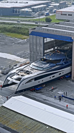 @rossinavi in Viareggio, Italy, has launched Seawolf X, a 140-foot, hybrid-electric catamaran. According to the builder, the power cat can do "one-day trips in full electric mode for 100 percent of the time; multi-day trips, in electric mode for 90 percent of the time and transatlantic trips enable the catamaran to cruise the Atlantic for 80 percent. of the time in electric mode."{ Additionally, the builder has developed Rossinavi AI, "to improve comfort and maximize the yacht’s green potential.