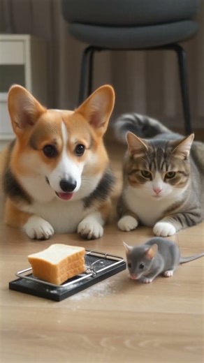 👉 “Dog & Cat vs Mouse Trap: Who Will Win the Bread?” #cute #adorably #cat #funny #adorablepets #pets