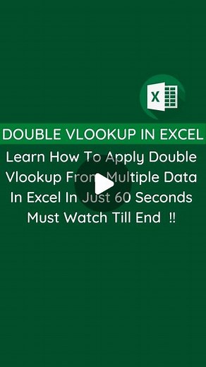 Ikhlas Ansari | Double Vlookup From Multiple Data In Excel 🔥| Excel Tips | Excel Tricks | Excel Tutorials. . . . . . In This Video I Will Show You How To... | Instagram