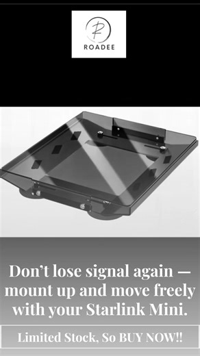 Frustrated with weak WiFi every time you move? We get it. That’s why we built the Starlink Mini Car Mount System — to keep your connection rock-solid anywhere. | Roadee