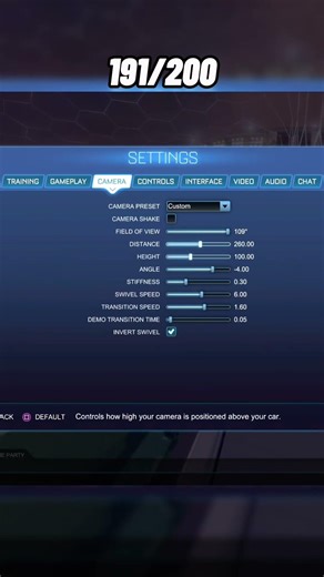 Cam settings #rocketleague #rlchamp #rlcompetitivo #rl #rocketleagueclips