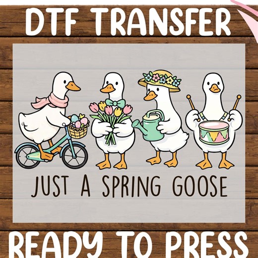 Just a Spring Goose DTF Transfer,floral Funny Spring Design Ready to Press - Etsy