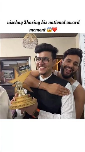 Nischay sharing his national award moment 😱❤️@triggeredinsaan #liveinsaan #shorts