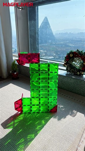 Magplayer Christmas Stocking Ball Run Challenge | Holiday Fun with STEM Toys! 🎄🎅