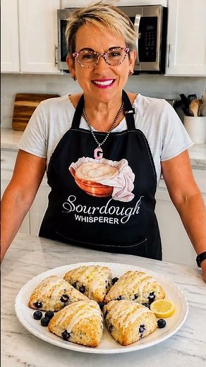 BEST Ever Sourdough Lemon Blueberry Scone Recipe