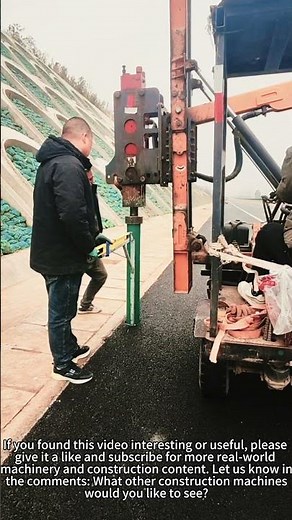 Guardrail Piling Machine in Action! 🛣️⚡