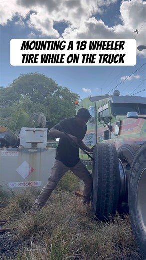 Truck tire mount without removing it from the truck