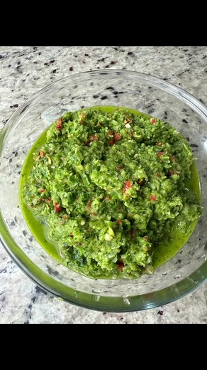 Freshly blended green seasoning #greenseasoning