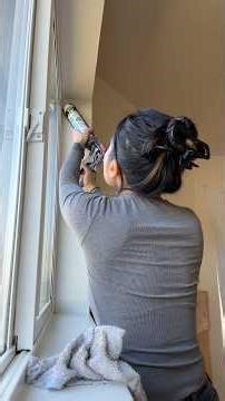 Caulking these old windows! #handywoman #handyman #homerepairs #homeimprovement #satisfying