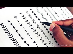 10 Easy Black Borders With Pen || Project Design with Gel Pen || Project Decoration Designs