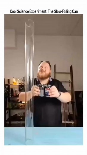 Science on Instagram: "Physics Demo: Watch a can fall through air vs. water in a tube. The difference caused by water resistance (drag) is amazing . . . #physics #science #experiment #fluiddynamics #drag #viral #explore #trending"