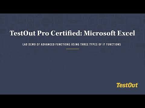 TestOut Pro Certified Microsoft Excel Advanced Functions Lab Demo
