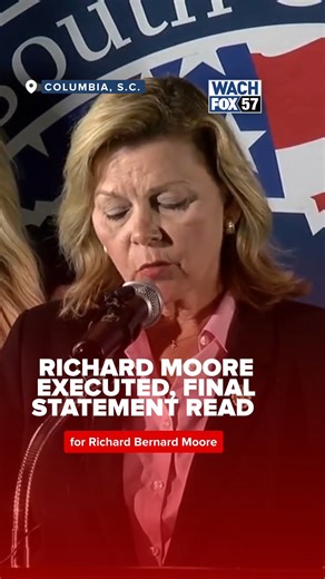 #BREAKING: Richard Moore has been executed by the state of South Carolina and was pronounced dead at 6:24 p.m. A spokesperson for the South Carolina Department of Corrections shared his final statement expressing regret for the killing of James Mahoney. #breakingnews #richardmoore #deathpenalty #capitalpunishment #columbiasc #sc | WACH FOX