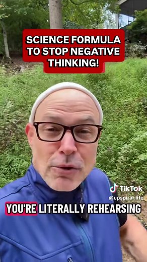 How to stop negative thinking when your head won't shut up. Three simple steps that take about a minute. Follow me then comment UPSPIRAL and I'll send you more information about my programs. You can also click the link in my bio. Venting feels good for about five seconds. Then it hooks you, bro. Your brain can't tell a real threat from an imagined one. So every complaint flips you into fight or flight and dumps stress hormones into your system. Feels like coffee. Feels like energy. It's fake fue