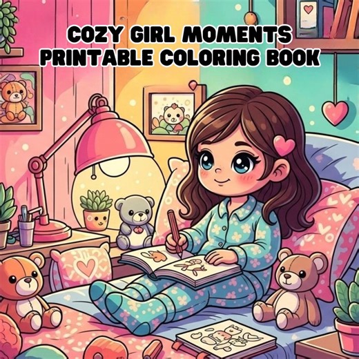 Cozy Girl Moments Printable Coloring Book - Etsy