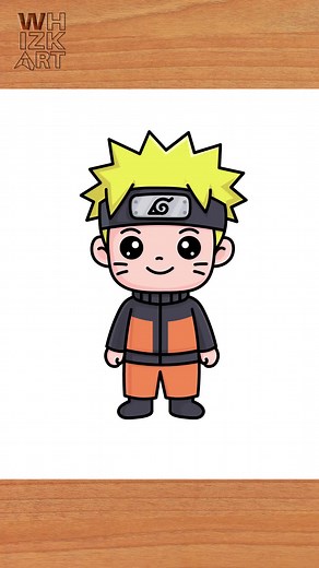Dibuja a Naruto Uzumaki de forma adorable