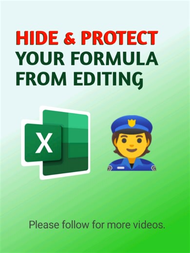 How to hide and protect Excel formula from editing. #exceltutorial #exceltips #exceltricks