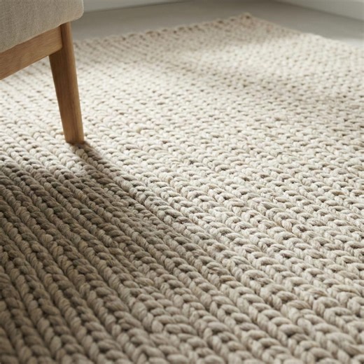 Chunky Knit Wool Rug, Thick Neutral Area Rug for Cozy Living Room, Soft Luxury Textured Home Décor - Etsy Canada