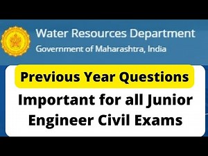 WRD JE CIVIL Previous Year Question Papers, #wrd2019 #pwd #zp #bhumiabhilekh #mhada #bmc