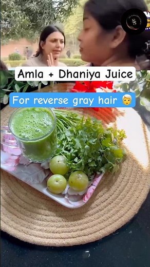 How to Reverse Gray Hair Naturally | Amla & Coriander Juice Remedy #shorts