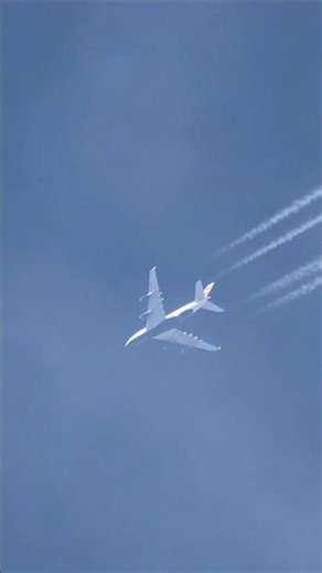 High altitude British Airways Airbus A380 G-XLEE at 34k ft LHR - LAX #shorts