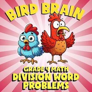 Division Word Problems BIRD BRAIN Math Game - No Prep Grade 4 Review