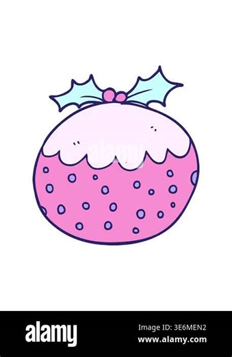 spinning motion animation of christmas pudding drawing Stock Video Footage - Alamy