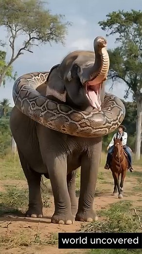 This Huge Python Made a BIG Mistake Messing with an Elephant! #shorts_055 | Maria Barbara