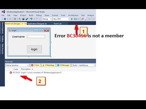 Visual Bisic Error BC30456 Form1 is not a member of WindowsApplication1