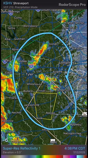 44K views · 159 reactions | 7/12, 6:00pm. There are some strong-severe storms moving into Tyler/Longview and surrounding areas, these storms are getting ready to intensify thanks to an outflow boundary coming from the southwest. The main threats with these storms are going to be strong wind and hail. Localized flooding is also possible. | Davy crockett weather | Facebook