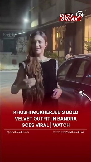 Khushi Mukherjee Stuns in High-Slit Black Velvet Outfit, Video Goes Viral