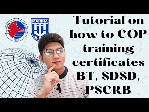 TUTORIALS || PAANO MAGPA-COP NG BASIC TRAINING, SDSD, PSCRB AT IBA PANG TRAINING CERT NG MARINA STCW
