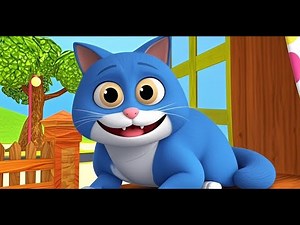 Billi Krti Meow Meow Meow 🐱 | Funny Cat Song for Kids | 3 Min Cartoon Poem