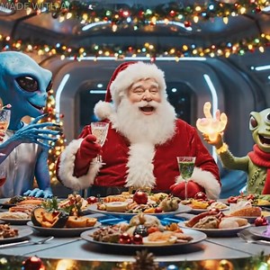 Santa and aliens enjoying christmas #santa #Christmas #SciFiCity #RobotDesign #ConceptArt #MadeWithAI #SteampunkStyle #FuturisticCities #SpaceExploration #ArtisticVision #SciFiAdventure #sciencefiction #FutureTech #Futurism #Space #Fantasy | AI Sci-fi | Facebook