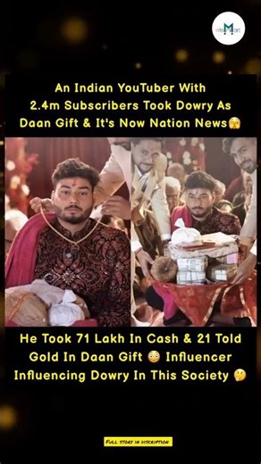 “2.4M YouTuber Took ₹71 Lakh ‘Daan’? Dowry Debate Explodes! 😳💰”