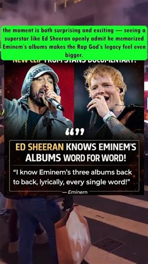 Ed Sheeran Knows Eminem Albums Word For Word 😳 #shorts #eminem