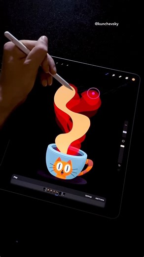 Alex Kunchevsky on Instagram: "Get my beginner-friendly Procreate course ☕️ Link in bio 💛 ⠀ #procreate #animation"