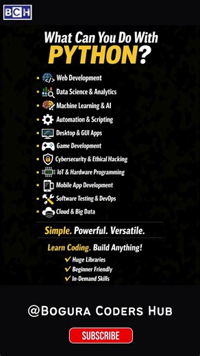 What Can You Do With Python? 💻🔥 (Beginner Must Watch!) | Python isn’t just a programming language!
