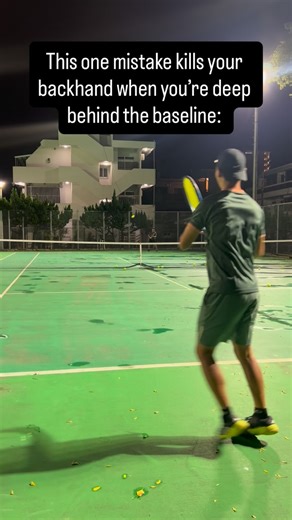 Haru Sonton | Online Tennis Coach on Instagram: "The biggest mistake I see when players are pushed back on the backhand is trying to aim too low over the net. Your weight is already moving backwards, so the ball ends up dying in the net. Fix and improve by doing this: • Move back early • Hit through the shot while transferring your weight forwards. • Most important: give yourself a bigger net clearance. Follow for more tips to stop giving away free points. 🎾"