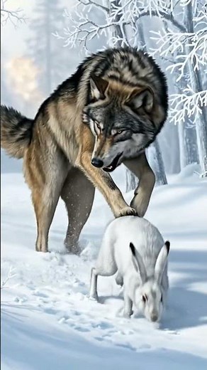 Wolf Chase in Snow ❄️🐺 | Hare’s Incredible Escape 🐇
