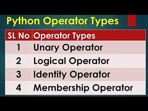 Python3 Basics # 1.3 | Python Operators | Unary | Logical | Identity | Python for Beginners