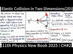Elastic Collision in 2 Dimensions | Elastic Collision in 2D | 11th Physics New Book PCTB